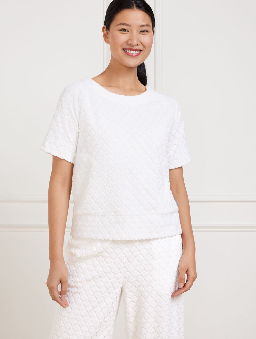 TOWEL TERRY CREWNECK TEE - SEASHELL | Talbots on sale