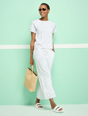 WIDE LEG TOWEL TERRY PANTS - SEASHELL | Talbots online