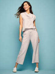 AIRKNIT STRETCH WIDE CROP PANTS - HEATHERED | Talbots outlet