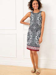 EFFORTLESS JERSEY SHIFT DRESS - ELABORATE MEDALLION | Talbots US