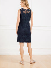 SLEEVELESS FISH CROCHET SHIFT DRESS | Talbots outlet