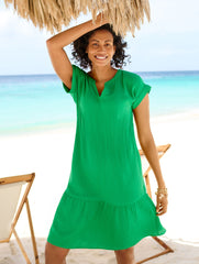 DROP WAIST GAUZE SHIFT DRESS | Talbots near me
