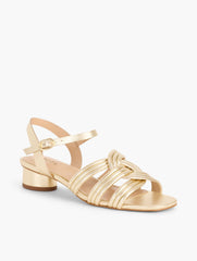 ADINA NAPPA BLOCK HEEL SANDALS - METALLIC | Talbots near me
