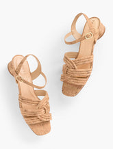 ADINA CORK BLOCK HEEL SANDALS | Talbots for sale
