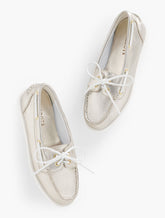 FINLEY METALLIC NAPPA BOAT SHOES | Talbots on sale