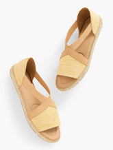 ILYSSA ELASTIC STRAW ESPADRILLE FLATS - CORN SILK | Talbots online