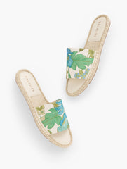 ILYSSA CANVAS ESPADRILLE SLIDES - FLORAL | Talbots online