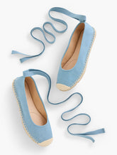 IZZY CHAMBRAY ESPADRILLE FLATS | Talbots for sale