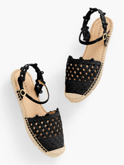 IZZY ANKLE STRAP RAFFIA ESPADRILLE FLATS | Talbots outlet