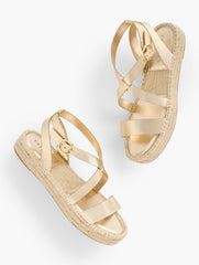 HESTER METALLIC NAPPA ESPADRILLE SANDALS | Talbots online