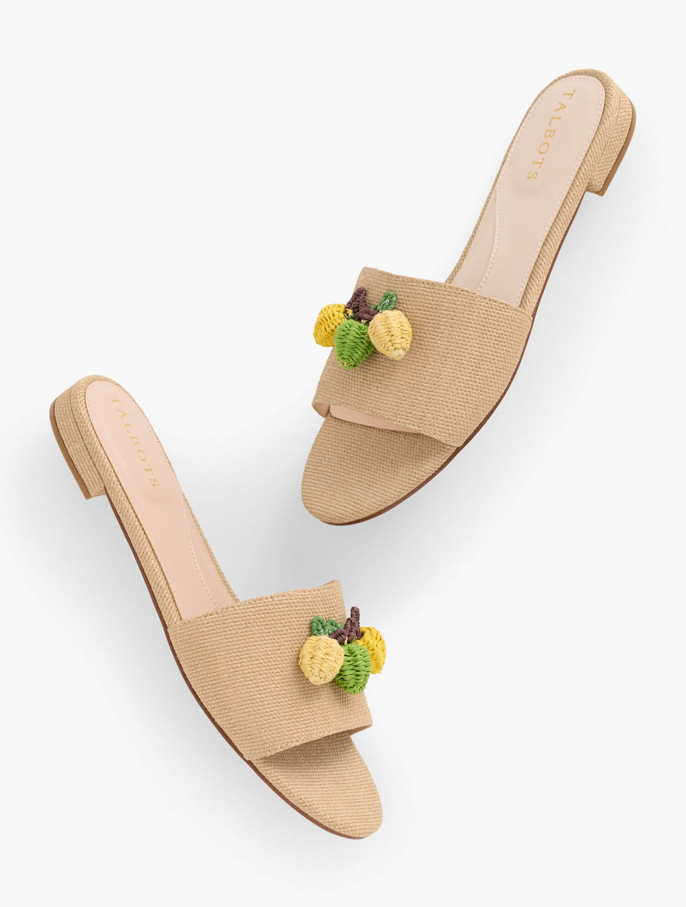 KERI EMBELLISHED WOVEN STRAW SLIDES | Talbots on sale