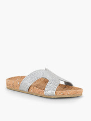 MALIA METALLIC WOVEN RAFFIA SLIDES | Talbots for sale