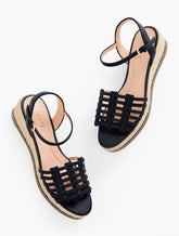 PAMELA WOVEN NAPPA WEDGE SANDALS | Talbots discount