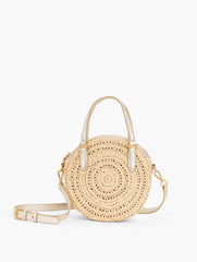 STRAW ROUND CROSSBODY BAG | Talbots discount
