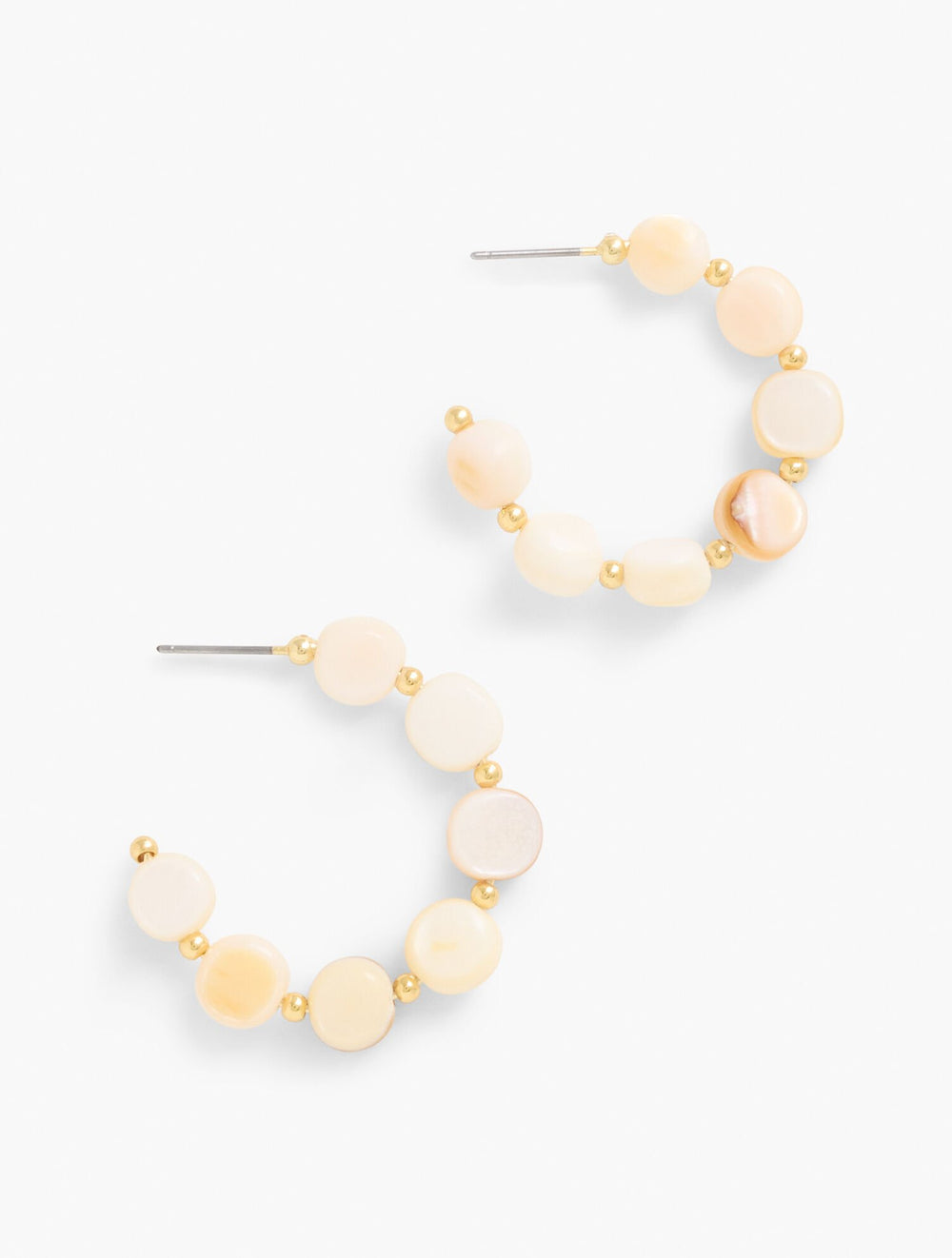MOTHER-OF-PEARL BEADED HOOP EARRINGS | Talbots for sale