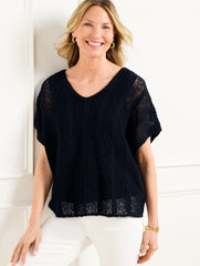 OPEN STITCH TOP | Talbots discount