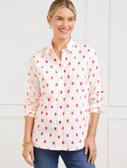 MODERN CLASSIC SHIRT - BIRDS EYE JACQUARD | Talbots US