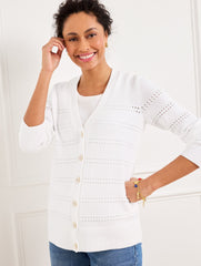 V-NECK POINTELLE GIRLFRIEND CARDIGAN | Talbots for sale