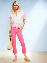 STRAIGHT CROP JEANS - GARMENT DYED | Talbots on sale
