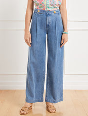 WIDE LEG TROUSER JEANS - NAOMI WASH | Talbots online