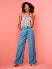 WIDE LEG TROUSER JEANS - NAOMI WASH | Talbots online