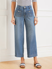 WIDE CROP JEANS - ELLA WASH | Talbots discount