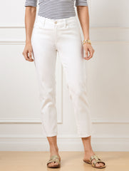 STRAIGHT CROP JEANS - WHITE | Talbots discount