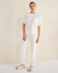 COTTON BLEND TEXTURED JOGGERS | Talbots sale