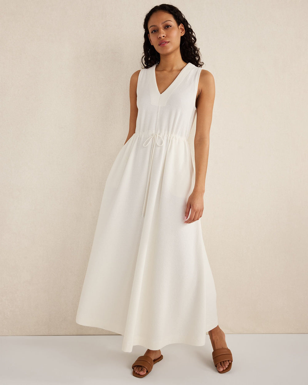 COTTON BLEND TEXTURED MIDI DRESS | Talbots for sale