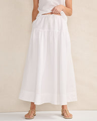 LINEN TIERED MAXI SKIRT | Talbots US