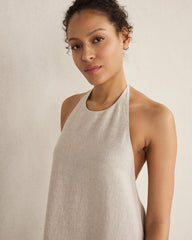 LINEN HALTER MIDI DRESS | Talbots online