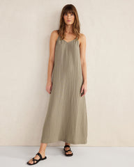 ORGANIC COTTON GAUZE V-NECK MAXI DRESS | Talbots on sale