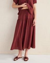 COTTON VOILE BLEND DROP WAIST MIDI SKIRT | Talbots for sale
