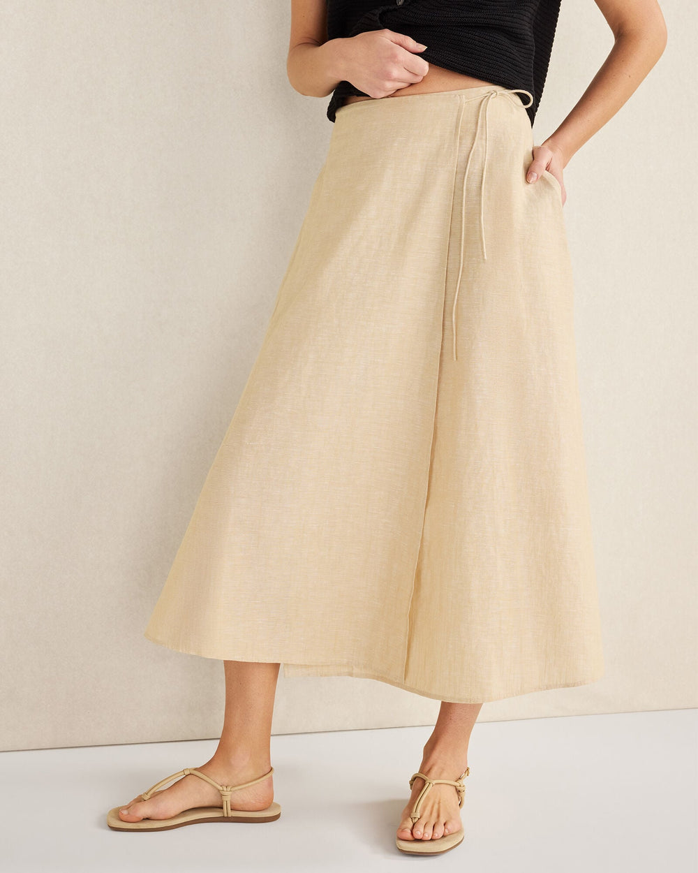 ORGANIC COTTON LINEN WRAP SKIRT | Talbots near me