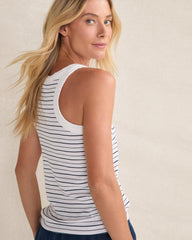 ORGANIC COTTON SIMPLE STRIPE RACERBACK TANK | Talbots online
