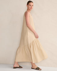 LINEN V-NECK TIERED MIDI DRESS | Talbots near me