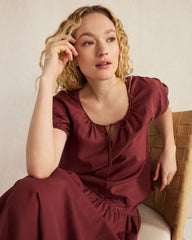 COTTON VOILE BLEND GATHERED SCOOP NECK TOP | Talbots for sale
