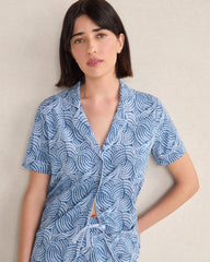 ORGANIC COTTON JERSEY ABSTRACT WAVE SLEEP SET | Talbots discount