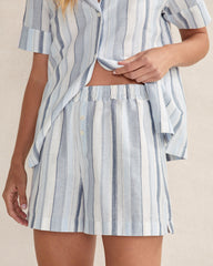 ORGANIC COTTON LINEN COASTAL STRIPE SLEEP SET | Talbots US