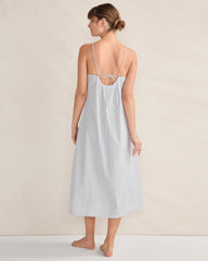ORGANIC COTTON POPLIN DELICATE STRIPE SLEEP DRESS | Talbots sale