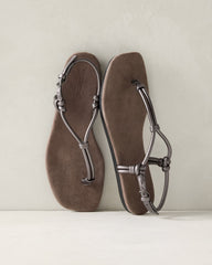 LEATHER DOUBLE STRAP THONG SANDALS | Talbots US
