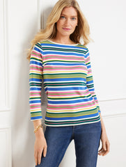 BATEAU NECK TEE - POSEY STRIPE | Talbots discount