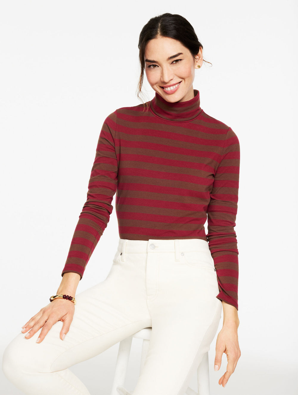 CLASSIC TURTLENECK - BARNET STRIPE | Talbots US