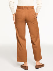 WIDE ANKLE BELTED TWILL PANTS | Talbots for sale
