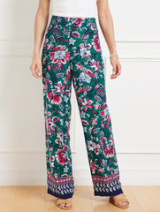 WIDE LEG PULL-ON PANTS - GORGEOUS GARDEN | Talbots US