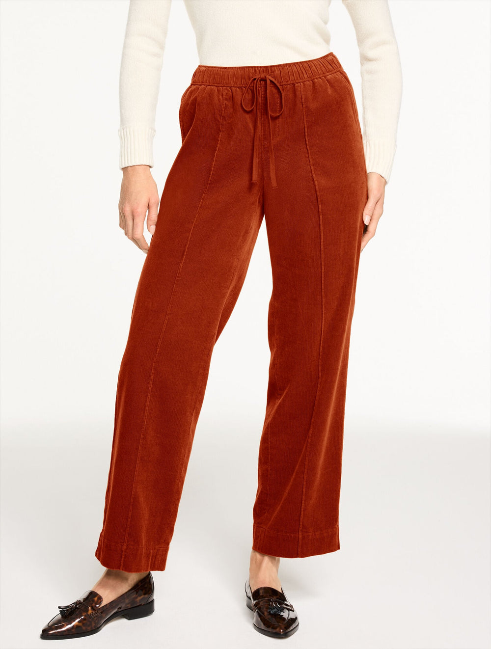 STRAIGHT LEG PULL-ON CORDUROY PANTS | Talbots on sale