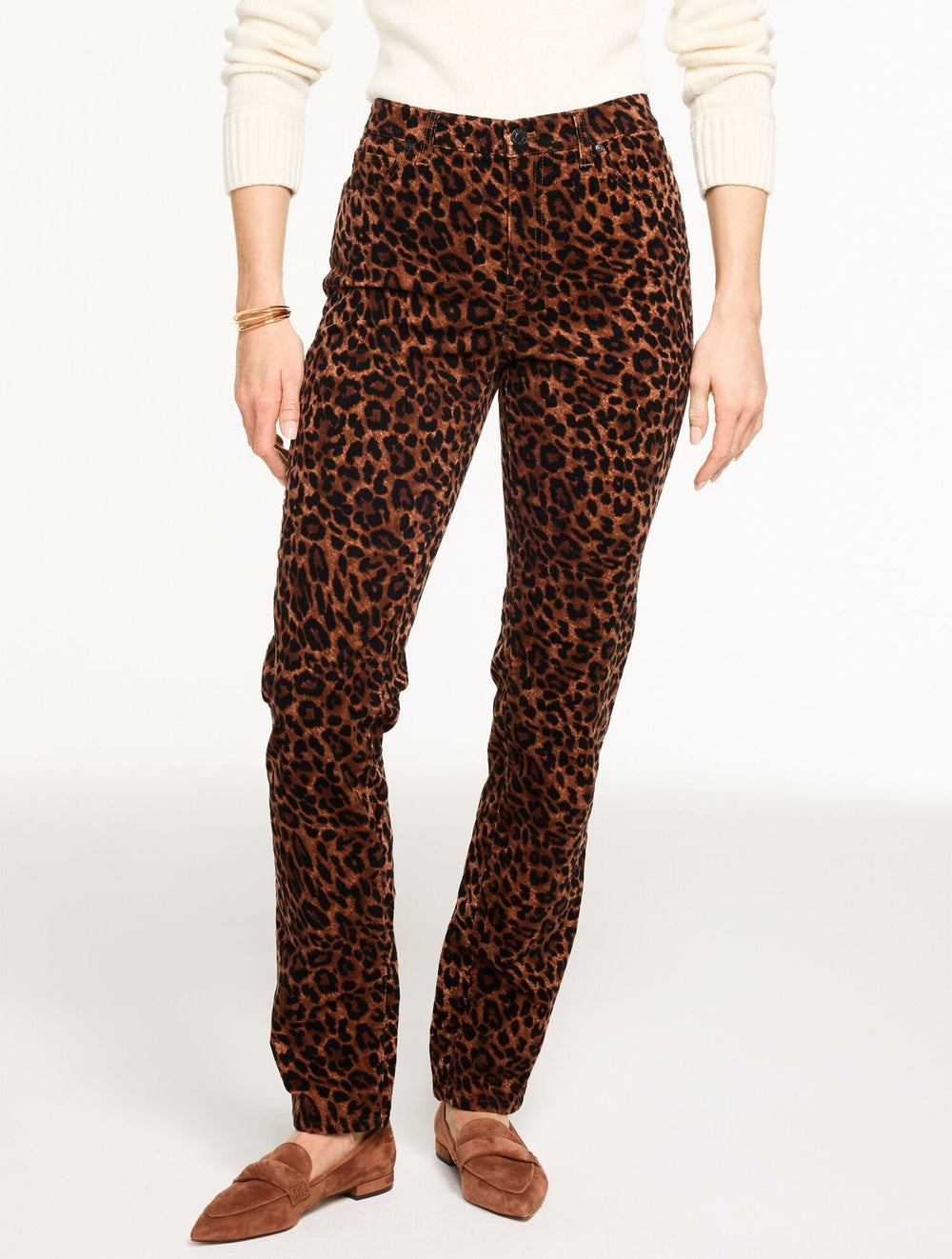 STRAIGHT LEG STRETCH CORDUROY PANTS - SPECTACULAR ANIMAL | Talbots outlet