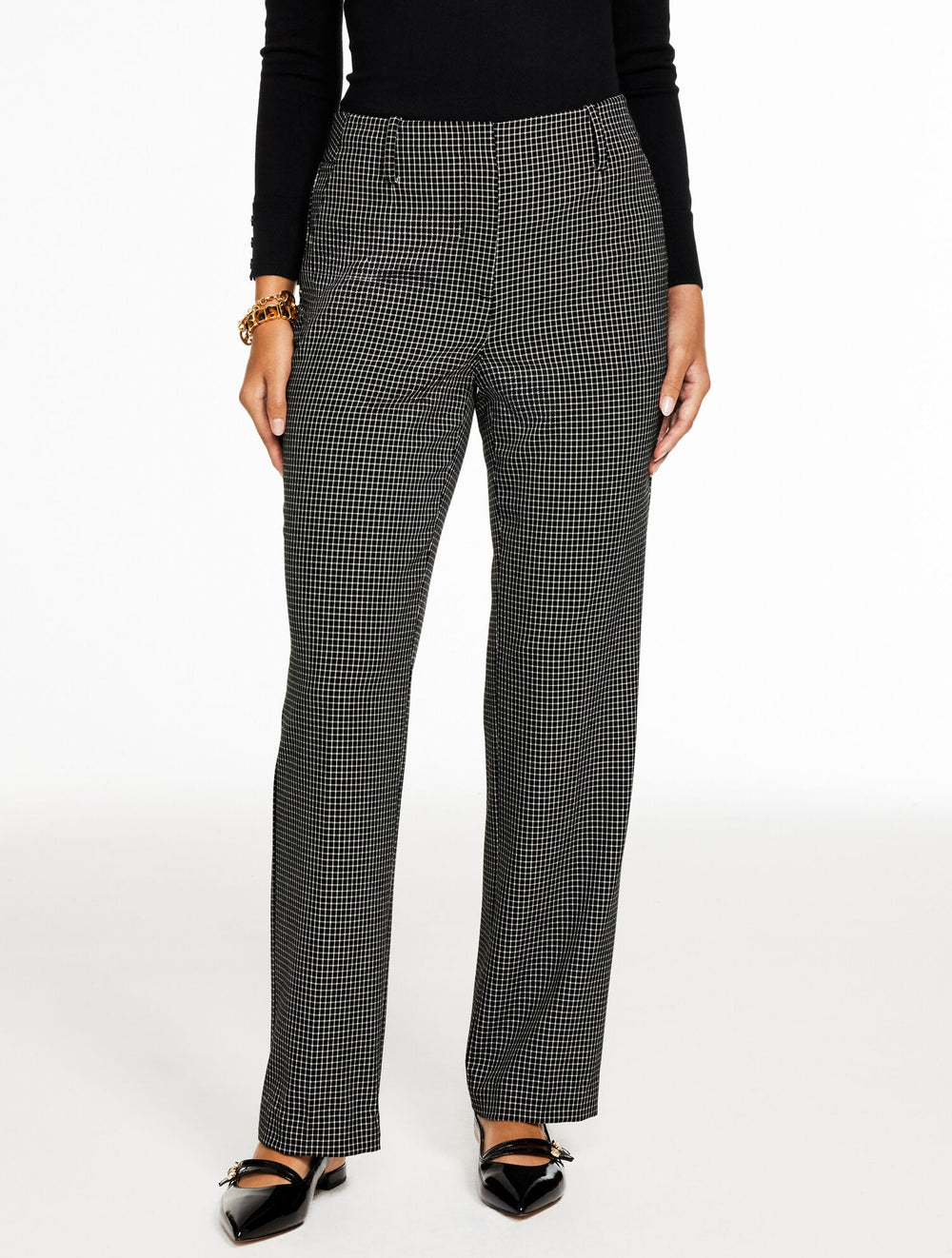 TALBOTS SOUTHAMPTON TAILORED STRETCH STRAIGHT LEG PANTS - CLASSIC WINDOWPANE | Talbots US