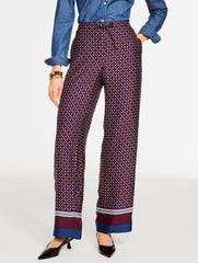 WIDE LEG PULL-ON PANTS - RADIANT BORDER | Talbots online