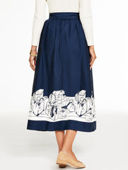 MODERN POPLIN PLEATED SKIRT - BON VOYAGE | Talbots US